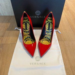 Authentic Versace Red Patent Baroque Heels